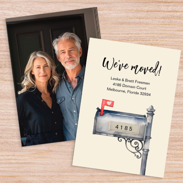 Wir haben die Ankündigung "Verschieben des Mailbox (Hand Painted Home Move Announcement)