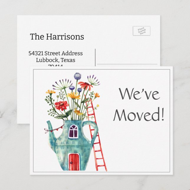 Wir haben die Ankündigung verschoben, die Postkart Postkarte (Vorne/Hinten)