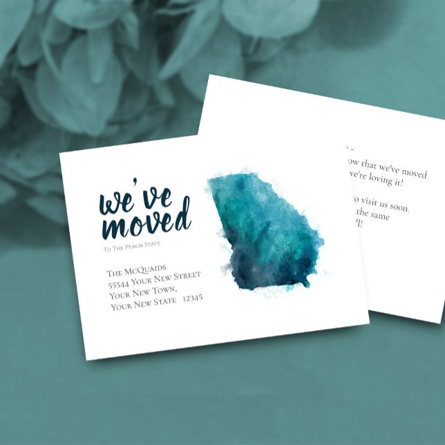 Wir haben die Ankündigung "Watercolor Georgia" ver Begleitkarte (Watercolor Moving Announcement Card to Georgia State)
