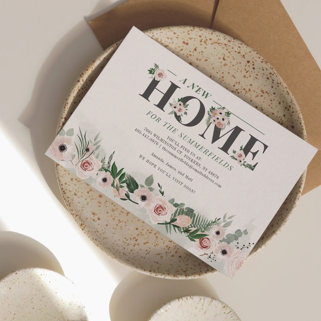 Wir haben die Ankündigung zur botanischen Flora-Be (Floral Moving Announcement New Address Notification Card)