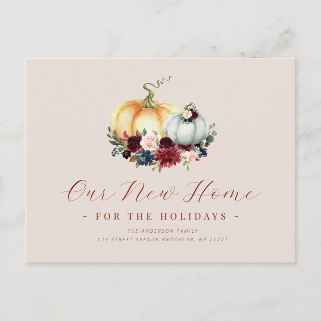 Wir haben die bewegende Ankündigung des Erntedanks Postkarte (Vorderseite)