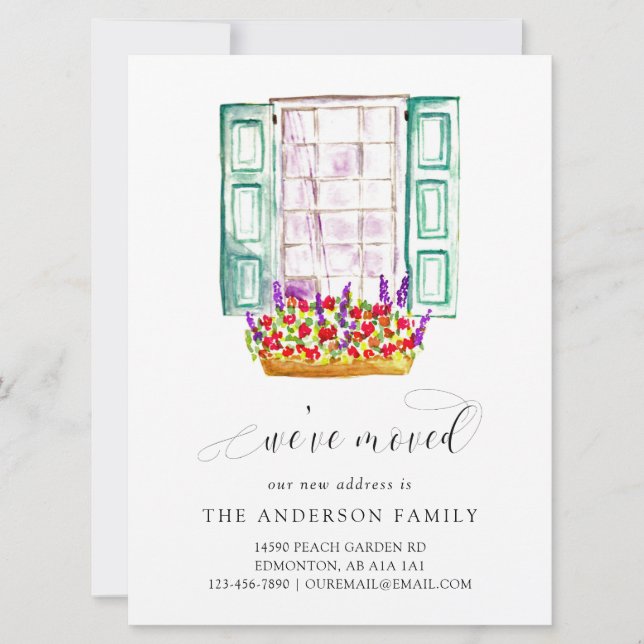 Wir haben die Blume "Wasserfarbenfenster" Niedlich Ankündigung (Vorderseite)