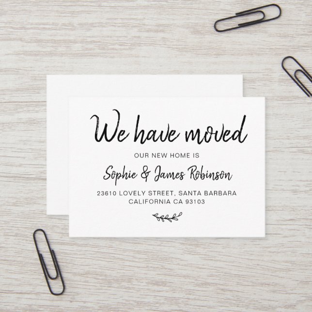 Wir haben die Einfache neue Zuhause Moving Insert  Visitenkarte (Vorderseite/Rückseite Beispiel)
