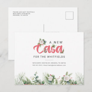 Wir haben die Floral Berry-Wohnadresse verschoben Ankündigungspostkarte