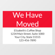 Wir haben die Geschäftsankündigung in Rot und Weiß