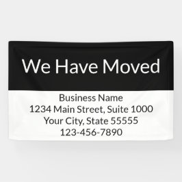 Wir haben die Geschäftsankündigung schwarz & weiß  Banner