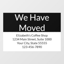 Wir haben die Geschäftsankündigung schwarz & weiß  Fensteraufkleber