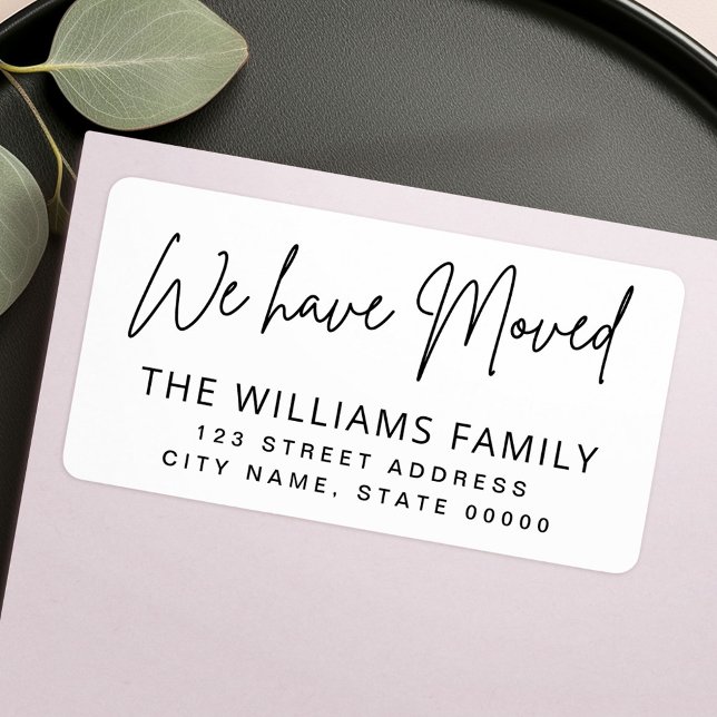 Wir haben die handgeschriebene Script-Rücksendeadr Adressaufkleber (We have moved handwritten script return address label)