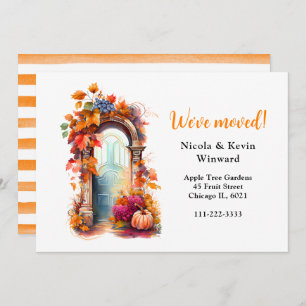 Wir haben die Herbsttür verschoben, die Herbstlaub Ankündigung