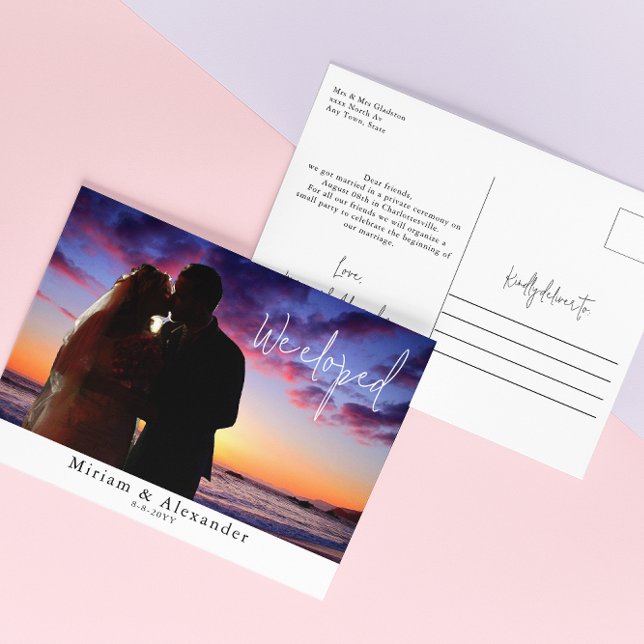 Wir haben die Hochzeitsankündigung Postkarte herau (Von Creator hochgeladen)