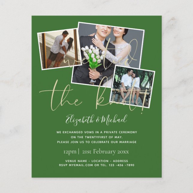 Wir haben die KNOT-Hochzeitsankündigung einberufen (Vorderseite)