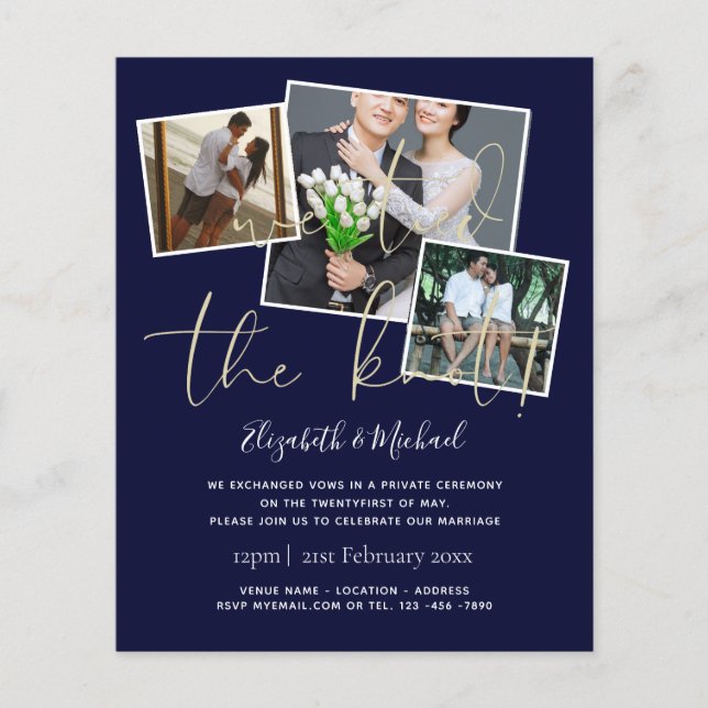 Wir haben die KNOT-Hochzeitsankündigung einberufen (Vorderseite)