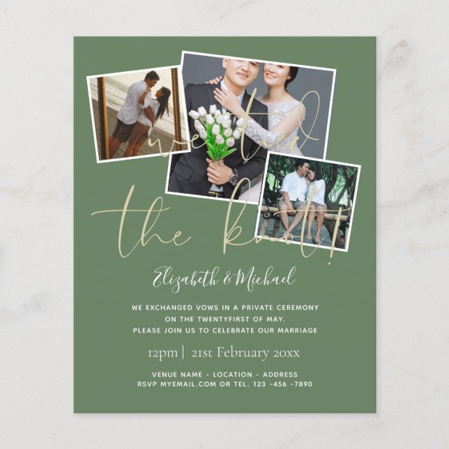 Wir haben die KNOT-Hochzeitsankündigung einberufen (Vorderseite)