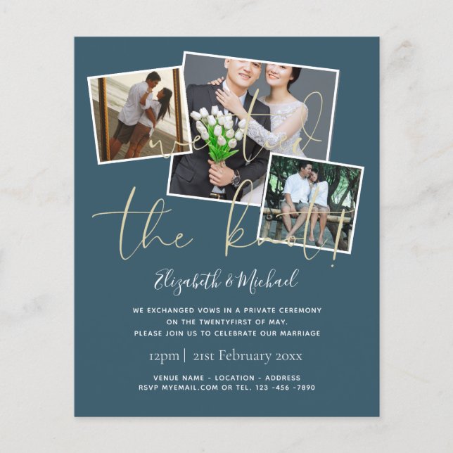 Wir haben die KNOT-Hochzeitsankündigung einberufen (Vorderseite)