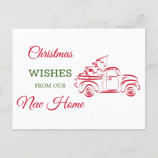 Wir haben die Kunst der Red Christmas LKW-Linie ve Feiertagspostkarte