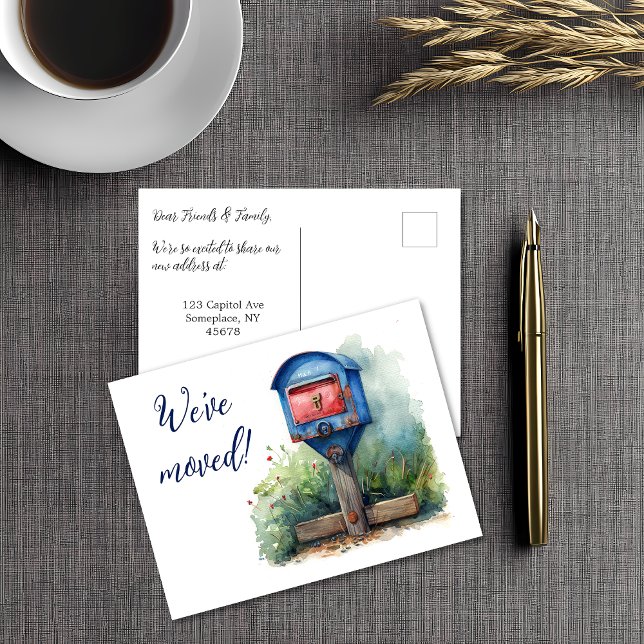 Wir haben die Mailbox verschoben Postkarte (Von Creator hochgeladen)