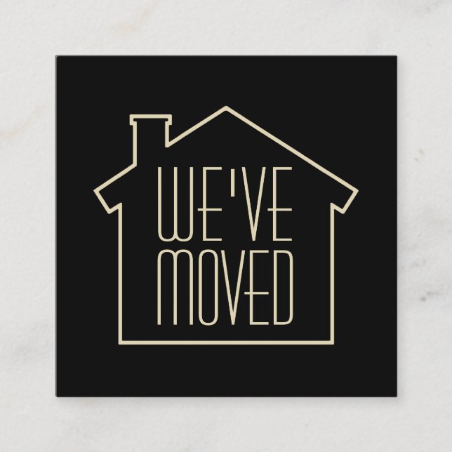 Wir haben die moderne Schwarz-Gold-Einschließungsk Quadratische Visitenkarte (Vorderseite)