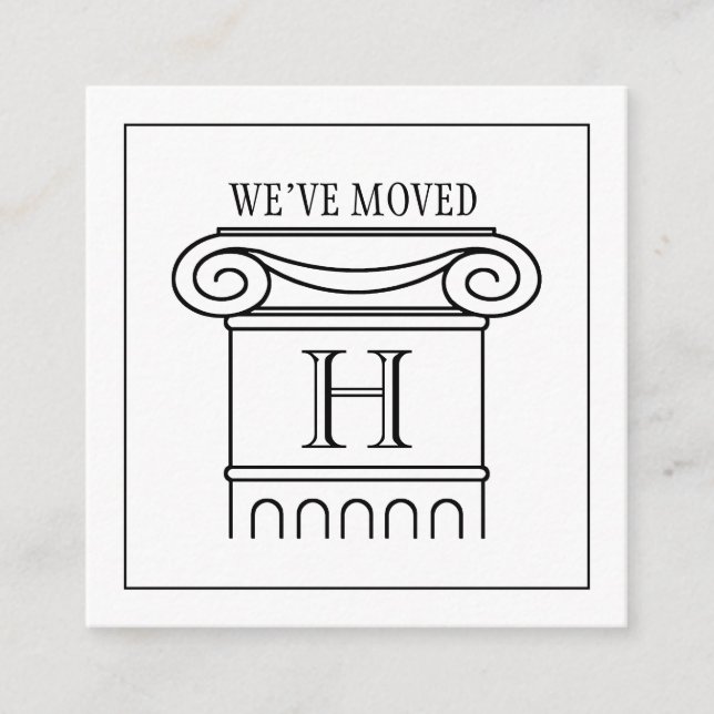 Wir haben die neue Adresse einer modernen ionische Begleitkarte (Vorderseite)