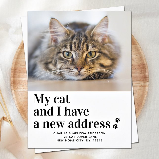 Wir haben die neue Adresse Foto Cat Moving Postkarte (Von Creator hochgeladen)