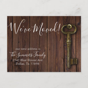Wir haben die neue Adressenankündigung "Wood Key"  Ankündigungspostkarte