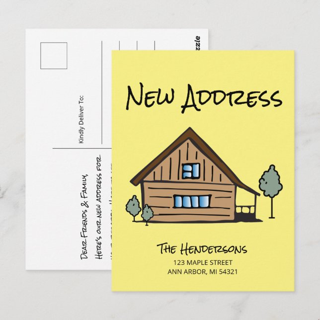 Wir haben die neue Ankündigung zur Adressverschieb Postkarte (Vorne/Hinten)