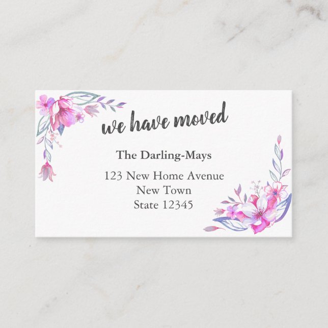 Wir haben die neue Wasserfarbenfloradresse verscho Begleitkarte (Vorderseite)