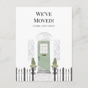 Wir haben die neue Zuhause Einfache Aquarelltür ve Postkarte