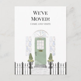 Wir haben die neue Zuhause Einfache Aquarelltür ve Postkarte