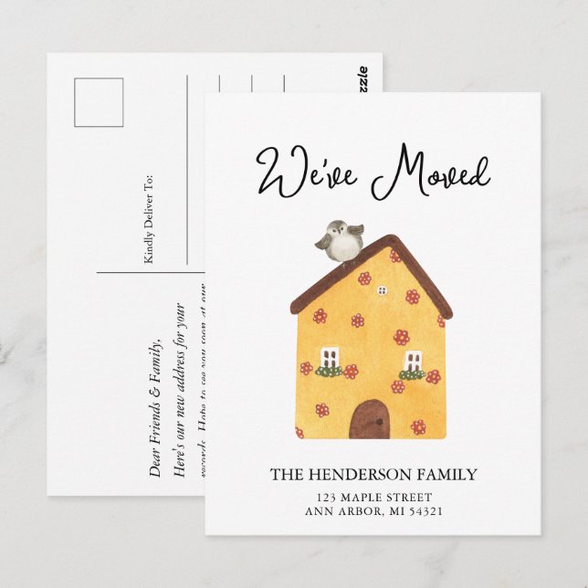 Wir haben die neue Zuhause Moving Ankündigung Post Postkarte (Vorne/Hinten)