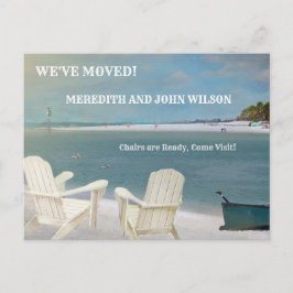 Wir haben die Ocean Beach Stühle umgezogen Ankündigungspostkarte