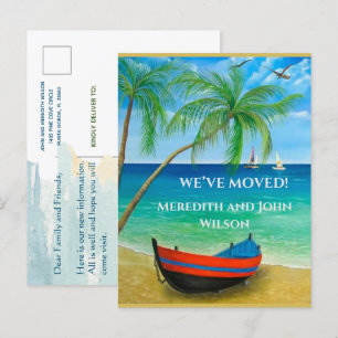 Wir haben die Palmen des Beach Ocean Moving versch Ankündigungspostkarte