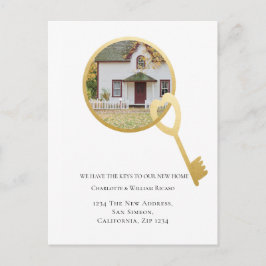 Wir haben die Schlüssel zu unserem neuen Zuhause H Ankündigungspostkarte