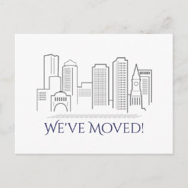 Wir haben die Skyline von Boston City verschoben Ankündigungspostkarte