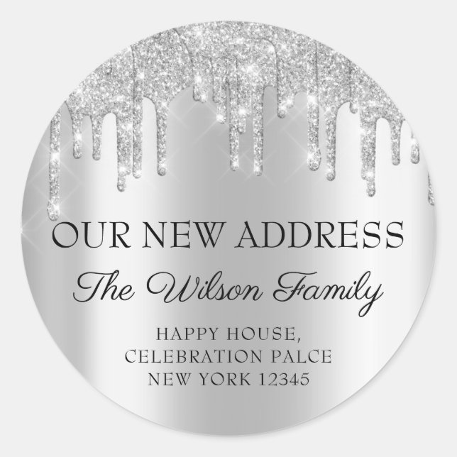 Wir haben die UAWG-Änderung der Adresse Silver Gra Runder Aufkleber (Vorderseite)