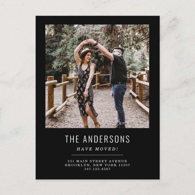 Wir haben die Veränderung des Adressenschwarzen Fo Ankündigungspostkarte (Vorderseite)