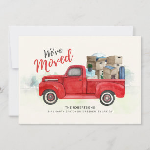 Wir haben die Vintage Red Truck Moving-Adresse ver
