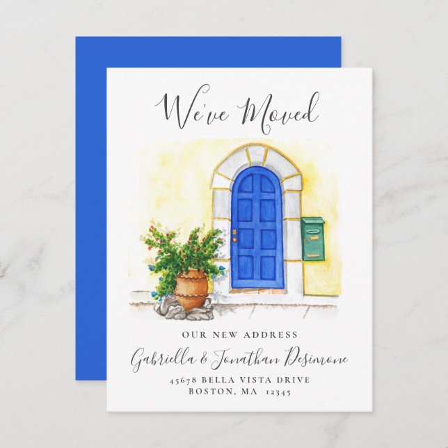 Wir haben die Wasserfarbenblauen Türen verschoben Ankündigung (Vorne/Hinten)