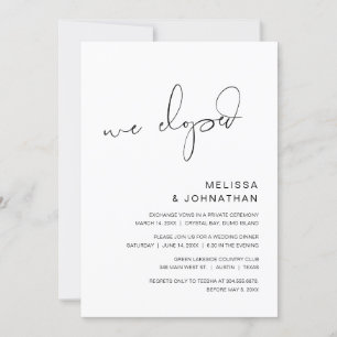 Wir haben ein Elopement-Elopement-Party Einladung