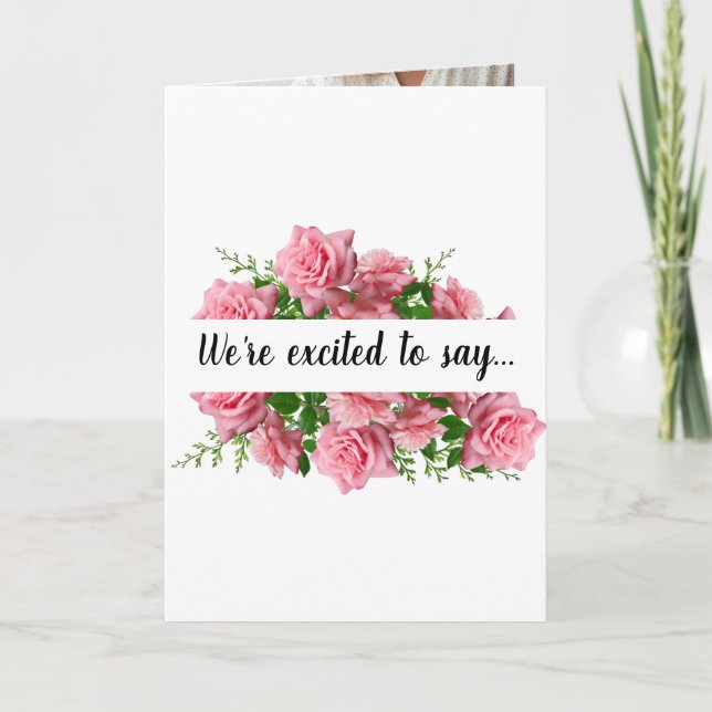 Wir haben eine Baby-Schwangerschaftskarte Karte (Vorderseite)