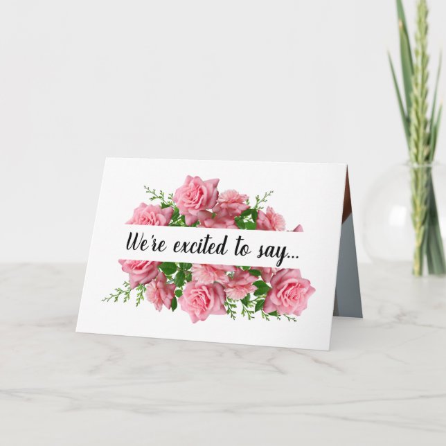 Wir haben eine Baby-Schwangerschaftskarte Karte (Vorderseite)