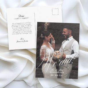 Wir haben eine Flat-Ankündigungskarte geheiratet Ankündigungspostkarte