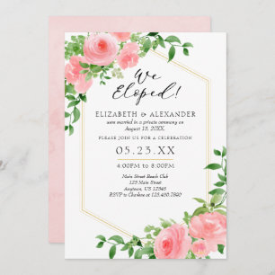 Wir haben eine Hochzeitsfeier mit rosa Blumen vera Einladung