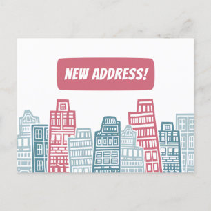 Wir haben eine neue Adresse bekannt gegeben Postkarte