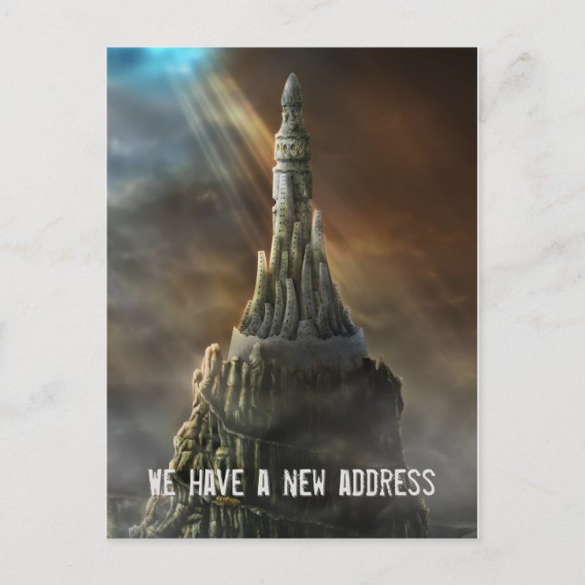 Wir haben eine neue Adresse - Einladung zur Postka (Vorderseite)