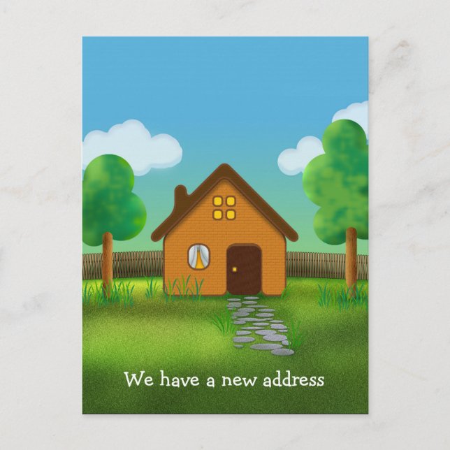 Wir haben eine neue Adresse - Einladung zur Postka (Vorderseite)