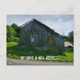 Wir haben eine neue Adresse  Fell Ankündigungspostkarte