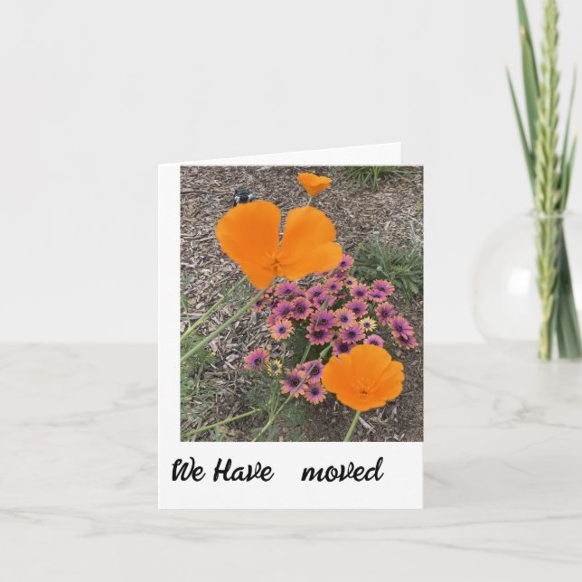 Wir haben eine neue Adressenbenachrichtigungskarte Dankeskarte (Vorderseite)