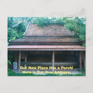 Wir haben eine Porch lustige Änderung der Adresska Ankündigungspostkarte