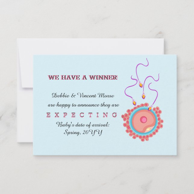 Wir haben eine Pregnancy-Ankündigung des Gewinners Ankündigung