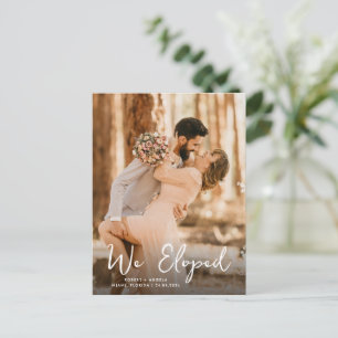 Wir haben eine romantische Hochzeitsankündigung Postkarte